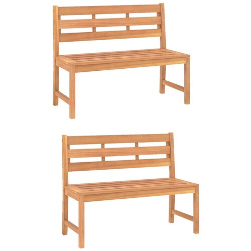  3-dijelni vrtni blagovaonski set od masivne tikovine Smeđa 140 cm table length Slike