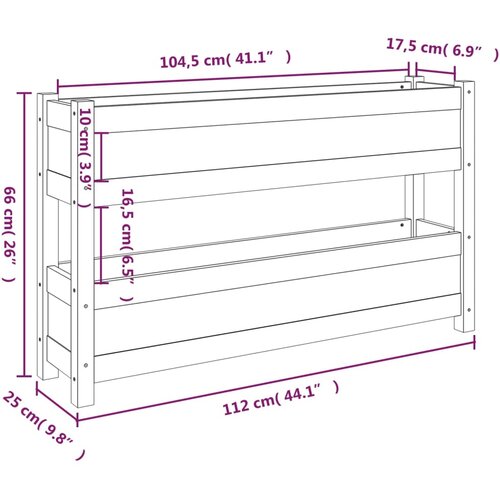  Sadilica siva 112x25x66 cm od masivne borovine Slike