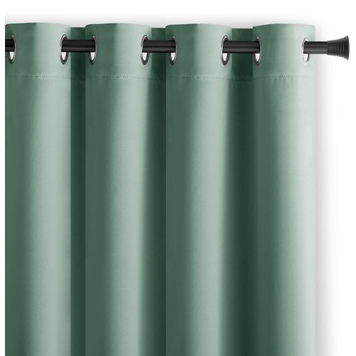 AmeliaHome Curtain BLACKOUT color mint style classic silver eyelets blackout 140x175 Cijene