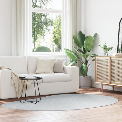 VidaXL Tepisi Sivi Poliester 160 x 230 cm Tepisi za prostore Ovalni Slike