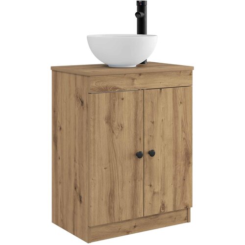 VidaXL Kupaonski Lavabo - Umivaonik s sudoperom Hrast artisan 54 x 35 x 83 cm - Hrast artisan Slike