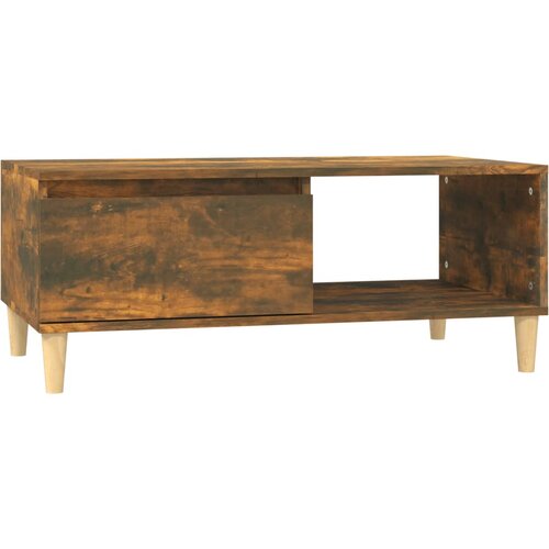 Maison Chic Klubska mizica - kavna mizica - Nizka mizica dimljeni hrast 90x50x36,5 cm inženirski les, (21753455) Slike