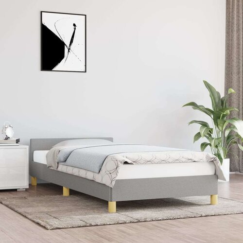  Za krevet s uzglavljem svjetlosivi 100x200 cm od tkanine Slike