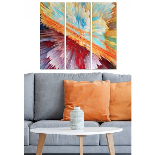 Wallity MDF1184015 Multicolor Decorative MDF Painting (3 Pieces) Cene