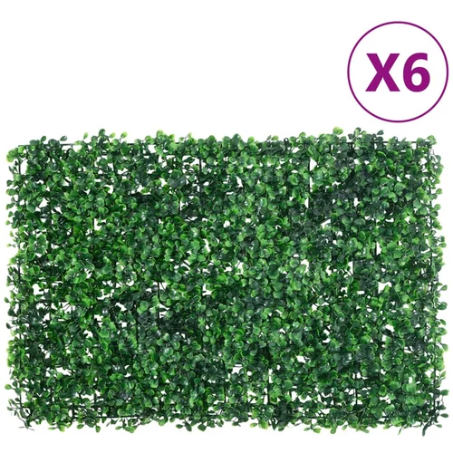  Ograda od umjetnog lišća 6 kom zelena 40 x 60 cm