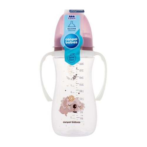 Canpol Sleepy Koala Easy Start Anti-Colic Bottle Pink 12m+ dječja bočica protiv grčeva 300 ml za otroke Slike