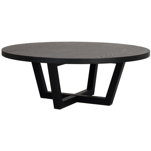Rowico Crni okrugao stolić za kavu u dekoru hrasta &amp;oslash; 110 cm Boxford &amp;ndash; Slike