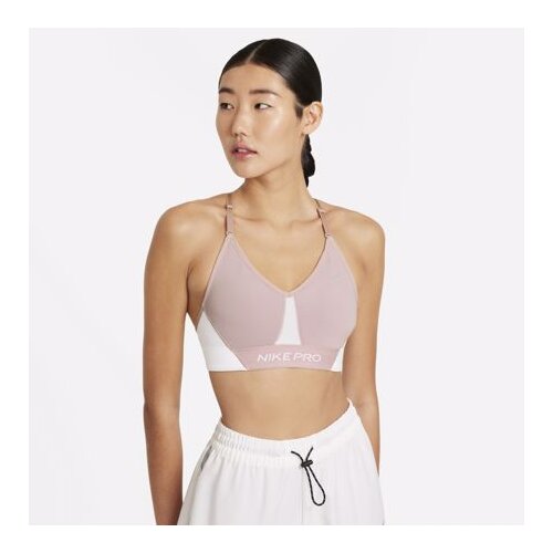 Nike Dri-Fit Indy ColorBlock Women&amp;#039;s Bra, Plum Chalk/White/Metallic Silver, (20502743) Slike