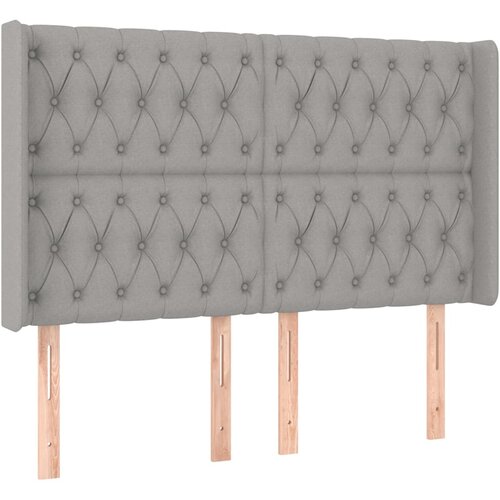  box spring s madracem LED svjetlosivi 140x190 cm tkanina Slike