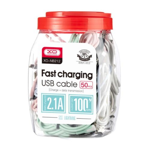 XO USB kabal NB103 USB &ndash; Lightning 1,0 m 50/1 Black-White Cijene