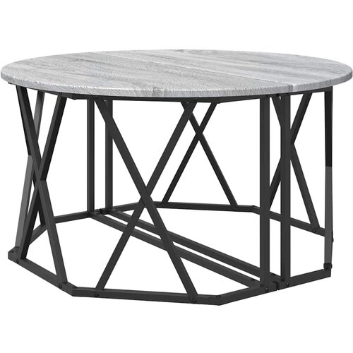  Kava Stol Siva Sonoma 80 x 80 x 42 cm Inženjerska drva i čelik Slike