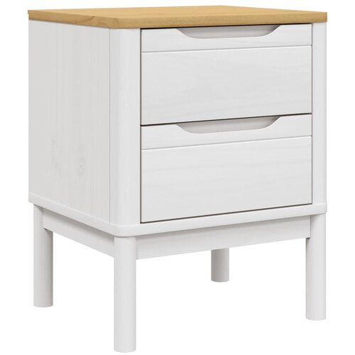 Maison Chic Nočna omarica - Nočna miza FLORO bela 45x39x57 cm trdna borovina, (21688216) Cene