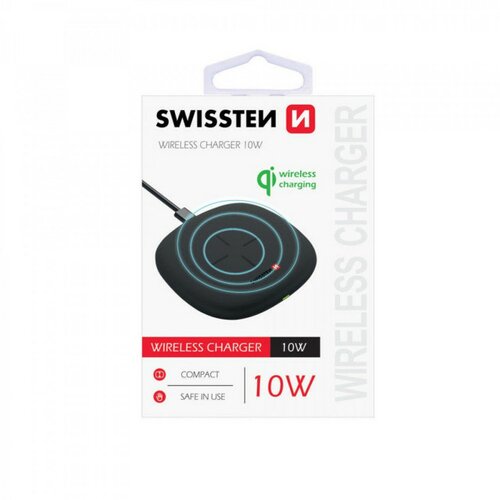 Swissten wireless punjač 10W + kabl usb-a/usb-c 1.5m crna Slike
