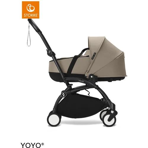 Stokke Ogrodje vozička black frame z new born shell Yoyo® taupe