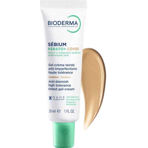 Bioderma S&amp;eacute;bium Kerato+ Cover matirajoča tonirana krema proti nepravilnostim na aknasti koži 30 ml Slike