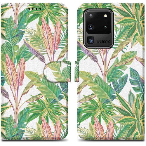 Cadorabo Ohi&amp;scaron;je, združljiv s Samsungom - Design Green Rainforest &amp;scaron;t. 8 - Za&amp;scaron;čitni pokrov z magnetnim zapiranjem, funkcijo stojala in režo za kartico, (20591526) Slike
