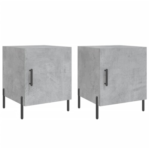 Maison Chic Dvo delni komplet Nočne omarice - Nočne mize betonsko siva 40x40x50 cm inženirski les, (21689600) Slike