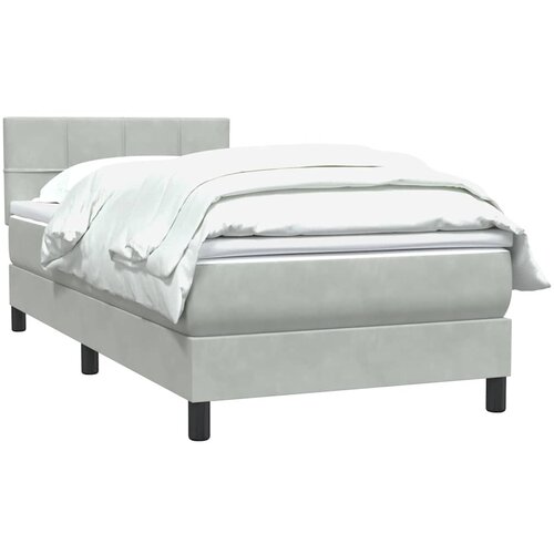 Box Spring krevet s madracem svijetlo sivi 80x220 cm samt Slike