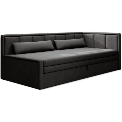 ELTAP Tamno siva sklopiva/s prostorom za odlaganje sofa od šenila 214 cm Fulgeo – Cene