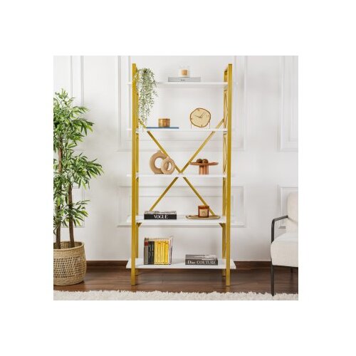 Hanah home Biblioteka Elysian, 90x180x33,5 cm, Bijela i zlatna Cijene