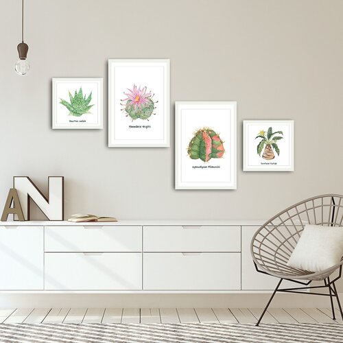 Wallity 4PBCT-10 multicolor decorative framed mdf painting (4 pieces) Cene