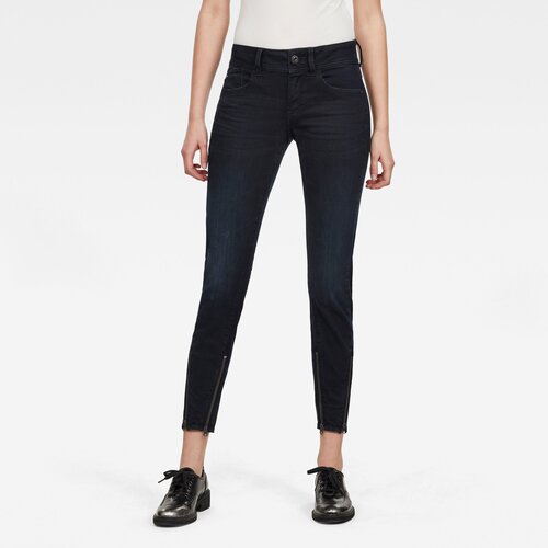 G-star ženske farmerke lynn 2-Zip mid skinny ankle wmn black-blue Slike