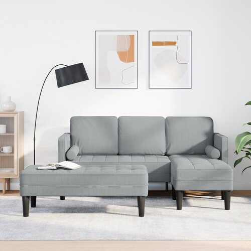vidaXL 2-delni set sofa s blazinami svetlo siva tkanina Cene