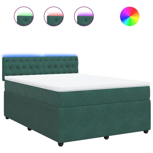 Maison Chic Box spring postelja - Vzmetna postelja z vzmetnico temno zelen 140x190 cm žamet SL17036, (21894652) Cene
