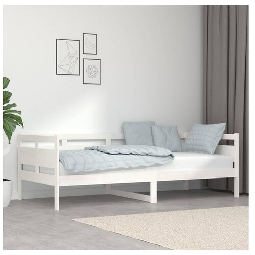  Dnevni ležaj bijeli od masivne borovine 90 x 200 cm Cijene