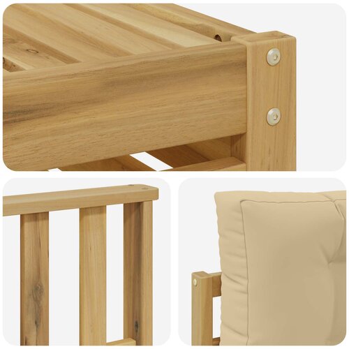  Set vanjskih sofa 7 kom. Bijela i bež Poliester 79 x 79 x 37 cm Slike