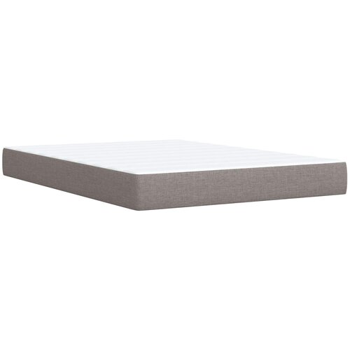  Boxspring krevet s madracem Sivosmeđa 140 x 200 cm Tkanina Smeđesiva 144 x 200 x 140.5 cm Slike