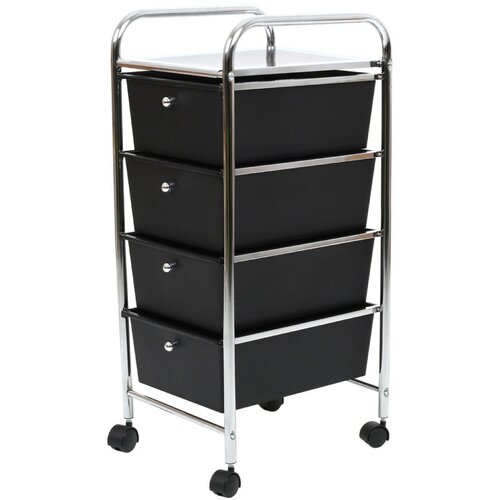Premier Housewares Črn/srebrn plastičen regal na koleščkih 33x79 cm – Cene