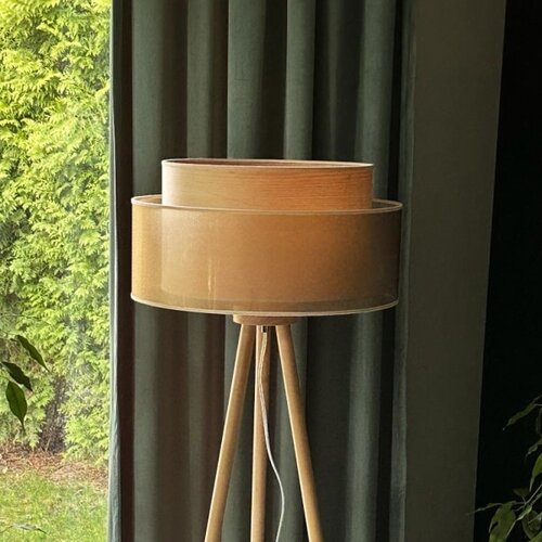  duolla - podna lampa wood boho 1xE27/15W/230V prečnik 45 cm bakarna/braon/bež Slike