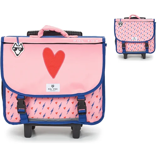 Pol Fox CARTABLE 38 CM HEART A ROULETTES Ružičasta