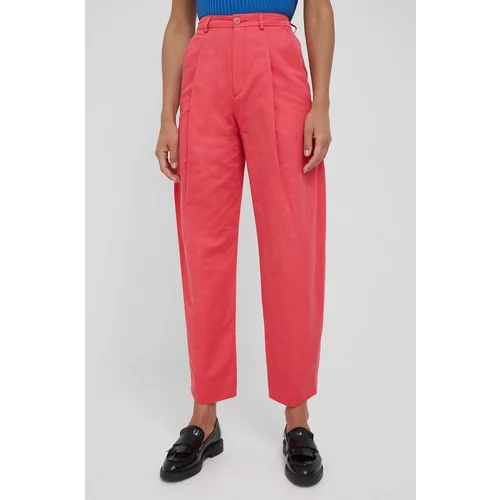 DRYKORN Pamučne hlače za žene, boja: ružičasta, široke, visoki struk