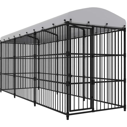 Vanjski kavez za pse s krovom 450 x 150 x 210 cm Cene