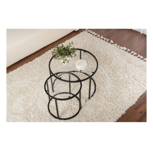 Hanah home belarus - gold 60-42 black coffee table set Slike