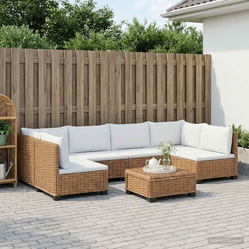  7 kom. Ratan Lounge Set s Jastucima GENDT Prirodni ratan Slike
