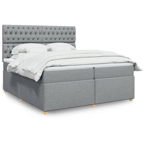 vidaXL Krevet s oprugama i madracem svjetlosivi 200 x 200cm od tkanine Cene
