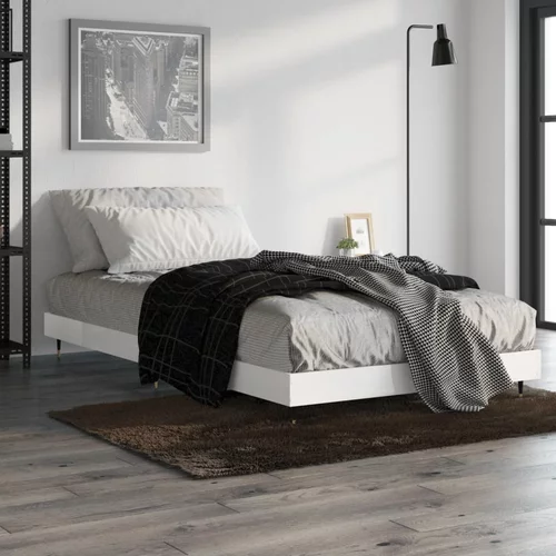 vidaXL Okvir za krevet visoki sjaj bijeli 90x200 cm konstruirano drvo
