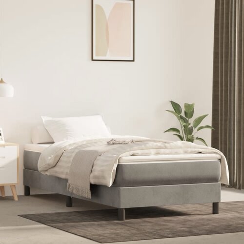 vidaXL Madrac s oprugama svjetlosivi 100x210x20 cm baršunasti Cijene
