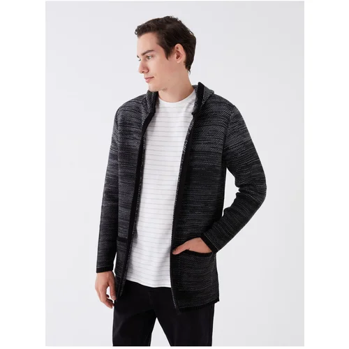 LC Waikiki Men's Hooded Long Sleeve Knitwear Cardigan