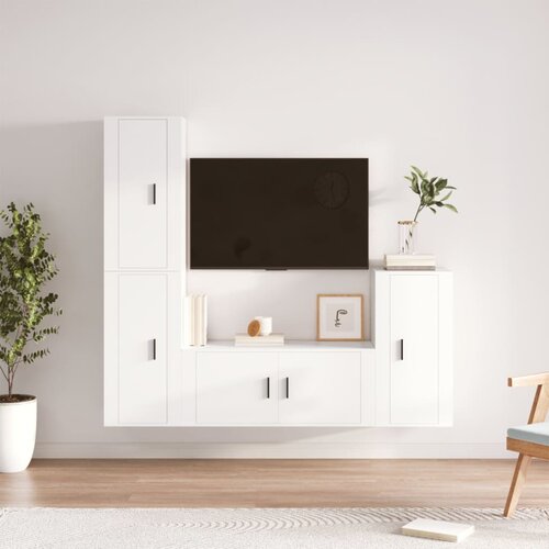 vidaXL 4-dijelni set TV ormarića bijeli od konstruiranog drva Cijene