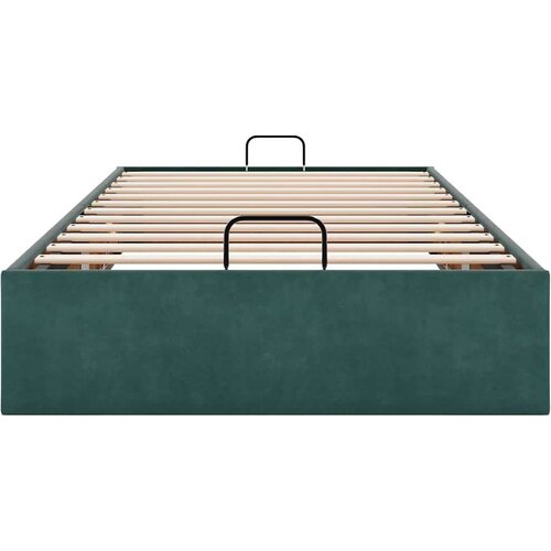 VidaXL okvir za krevet bez madraca tamnozeleni 100x200 cm bar&amp;scaron;unasti Slike