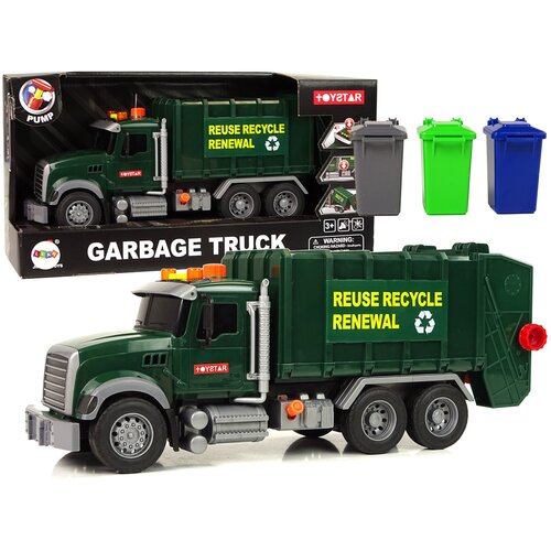 Lean_Toys Avtomobilski smetarski tovornjaki Temno zeleni Zvoki Luči Cene