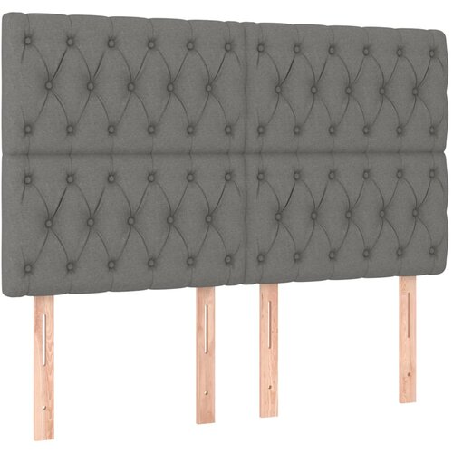  LED uzglavlje tamnosivo 144x7x118/128 cm od tkanine Slike