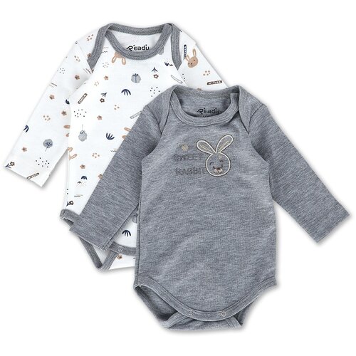 Ready bodi za bebe, 2 komada, belo-bež Cene