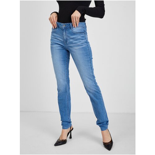 Orsay Blue Women Striped Slim Fit Jeans - Women Cene