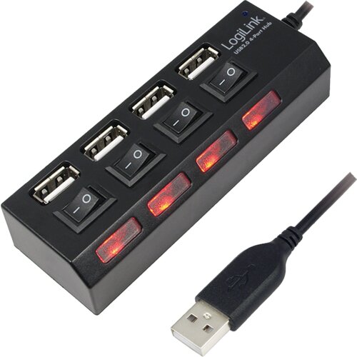 Logilink USB 2.0 HUB, 4-port, crni Cene