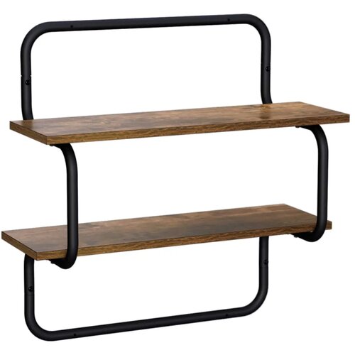  Zidna polica s 2 razine Dimljeni hrast 60 x 24 5 x 61 cm - Dimljeni hrast 60 cm 2 razine Slike